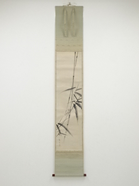 JAPANESE HANGING SCROLL / HAND PAINTED / BAMBOO / BY SOSEKI MURASE